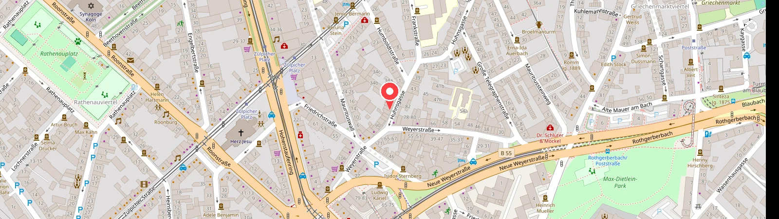 Karte: eLearning Agentur X, Huhnsgasse 42, 50676 Köln